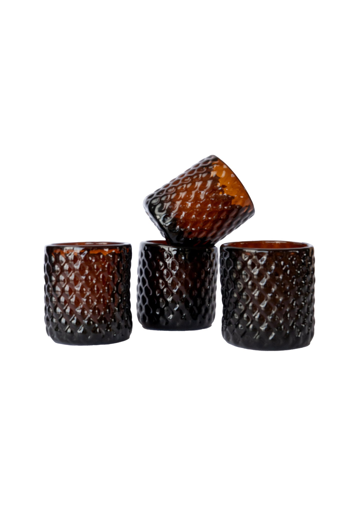 SET DE VASOS ÁMBAR x4