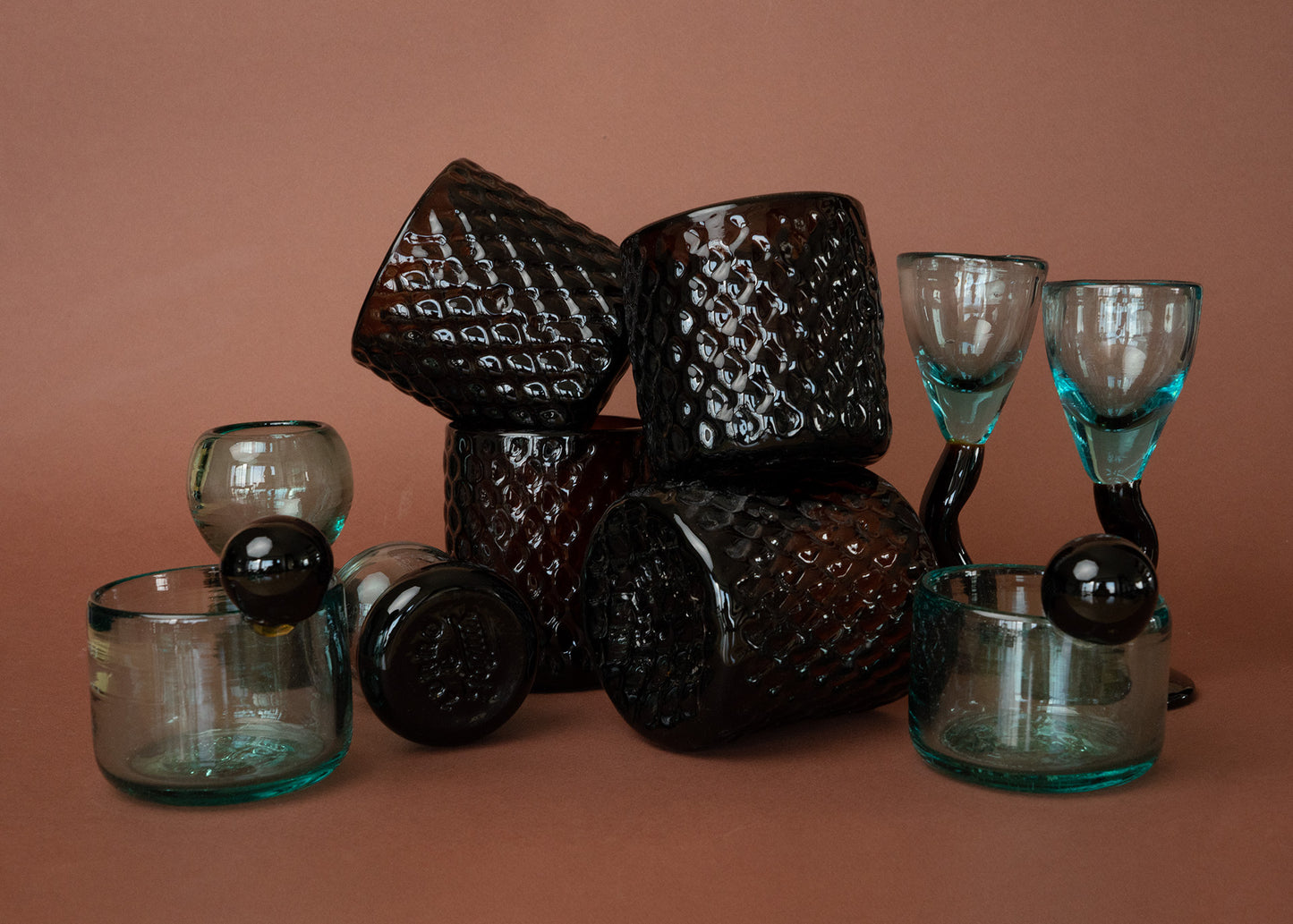 SET DE VASOS ÁMBAR x2