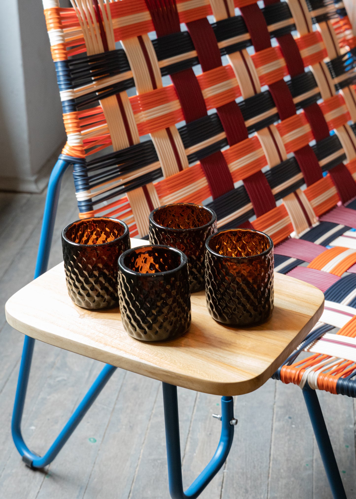 SET DE VASOS ÁMBAR x4