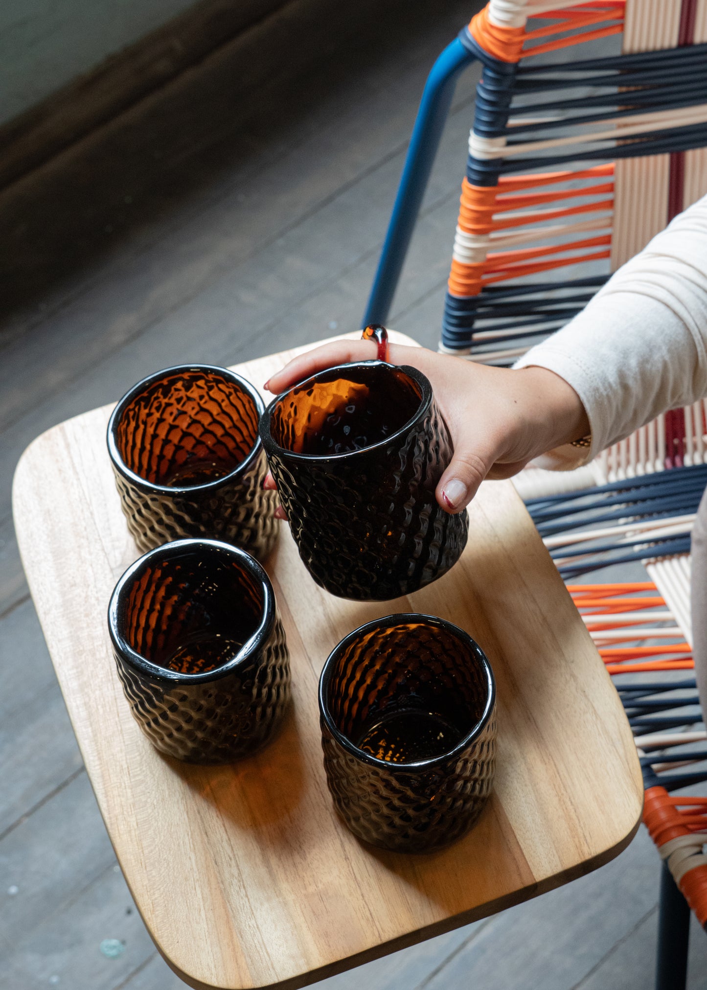 SET DE VASOS ÁMBAR x2