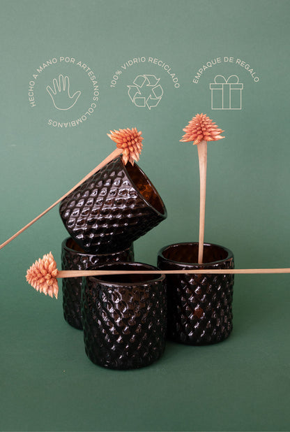 SET DE VASOS ÁMBAR x2