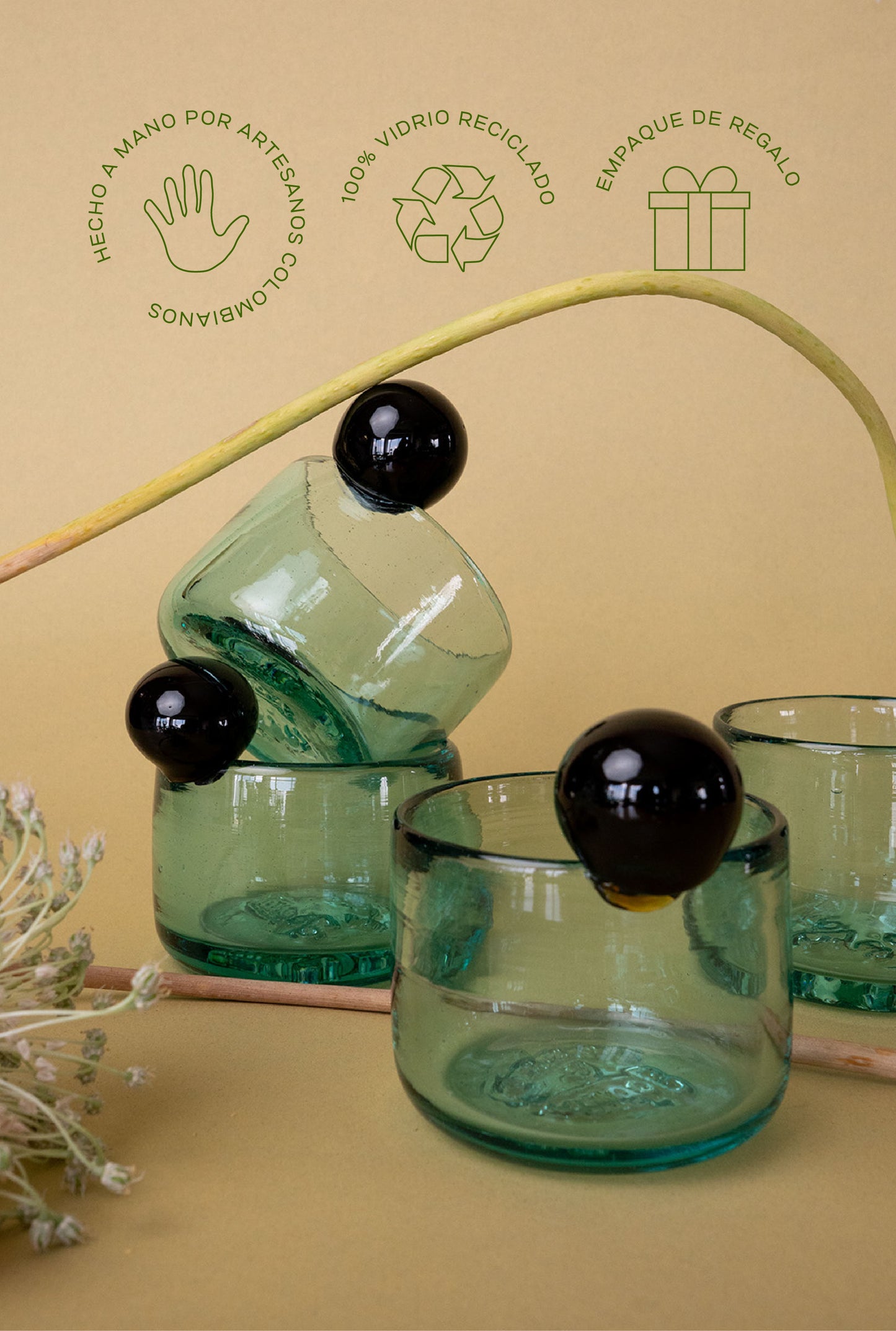 SET DE VASOS ACEITUNA X2